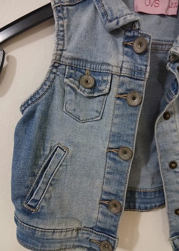 Kızlar için Düğmeli Jean Yelek - Görsel 3