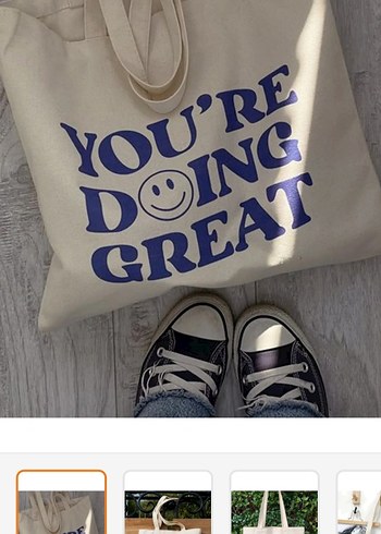 Beyaz Baskılı Günlük Denim Kadın Çanta