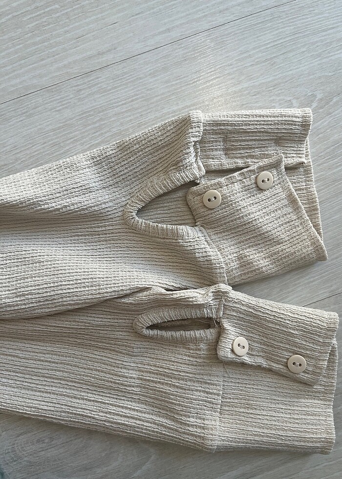 Bej şık gömlek - Görsel 3