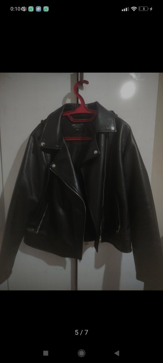 Siyah Deri Ceket Kadın - Görsel 5