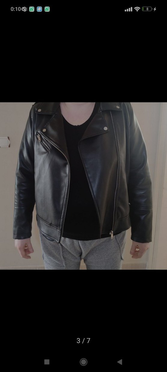 Siyah Deri Ceket Kadın - Görsel 3