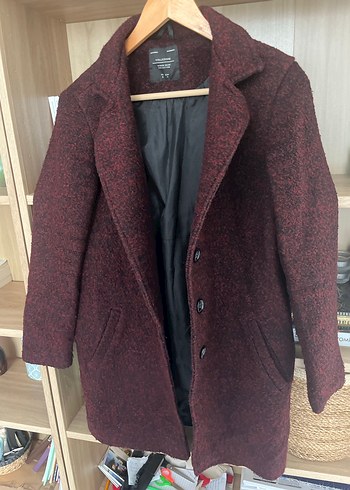 Bordo Düğmeli Kaban - Görsel 3