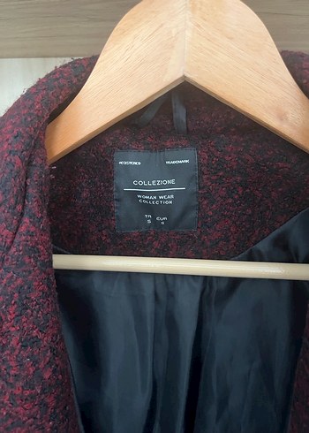 Bordo Düğmeli Kaban - Görsel 2