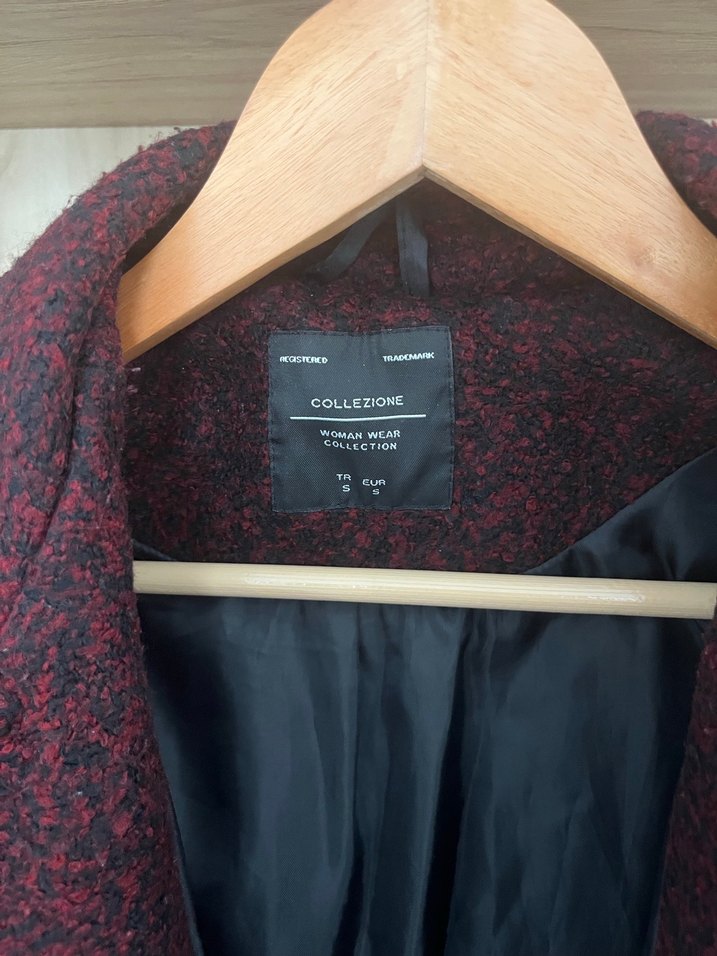 Bordo Düğmeli Kaban - Görsel 2