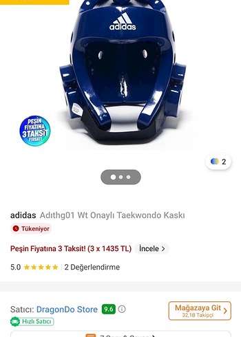 Orjinal Adidas taekwondo kaskı - Görsel 6