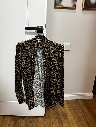 m Beden kahverengi Renk THE KOOPLES Marka Leopar Saten Gömlek 0 Orjinal