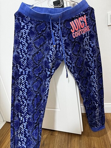 JUICY COUTURE Kadife kumaş Leopar Mavi Renk Eşofman