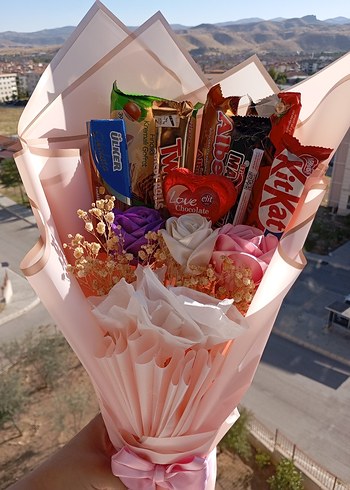 Beden Pastel Pembe Çikolata Buketi Hediye