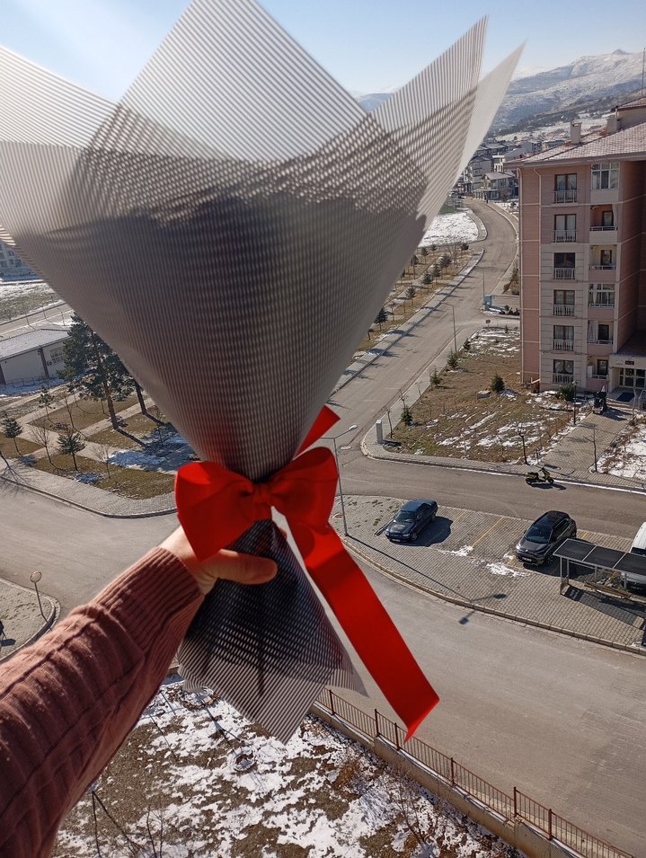 ayıcıklı aynalı çiçek buketi - Görsel 3