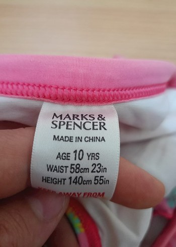 10 Yaş Beden Çiçek Desenli Pembe Kız Bikini Takımı