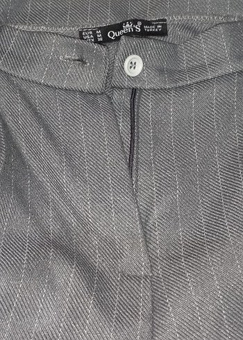 Gri Pilili Kadın Kumaş Pantolon - Görsel 2