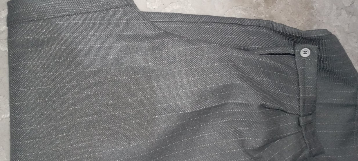 Gri Pilili Kadın Kumaş Pantolon - Görsel 4