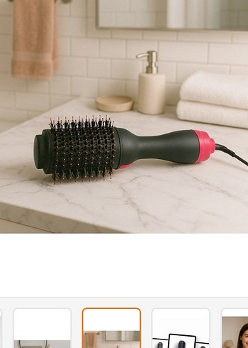 Pembe Renkli Saç Şekillendirici Fırça - Görsel 3