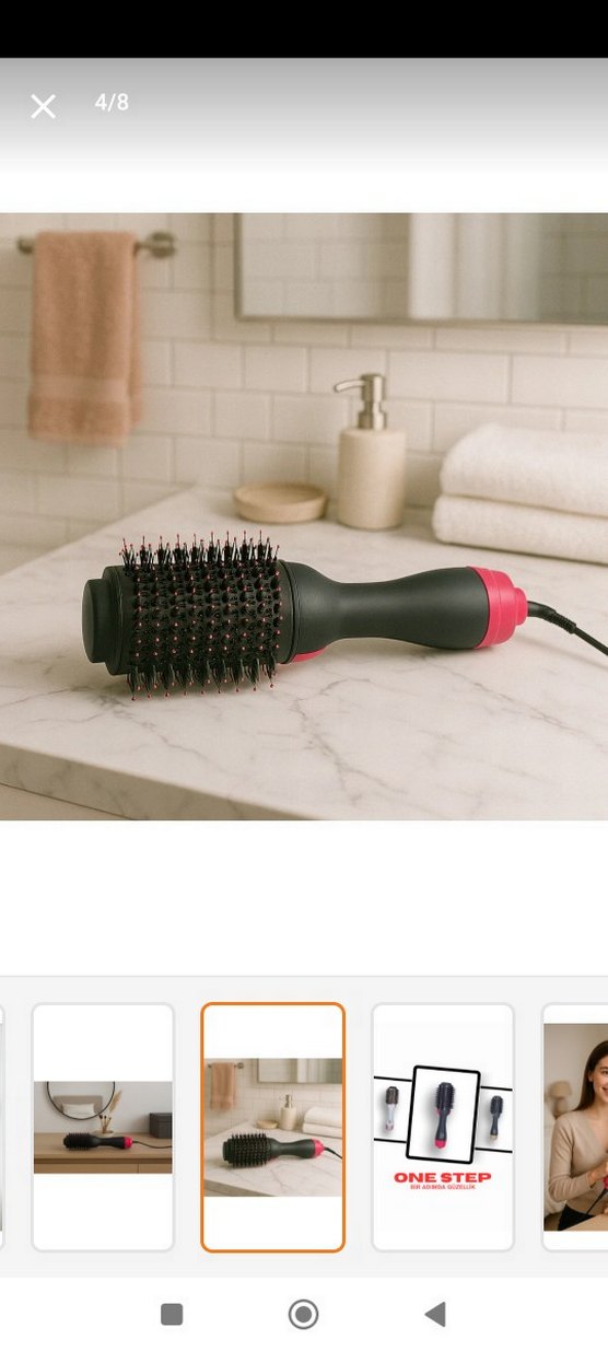 Pembe Renkli Saç Şekillendirici Fırça - Görsel 3