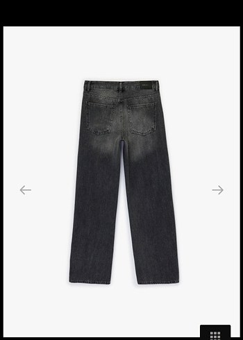 Gri Batik Desenli Kemerli Kadın Denim Pantolon - Görsel 2