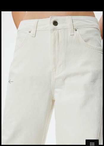 Beyaz Regular Fit Midi Kadın Kot Pantolon - Görsel 4