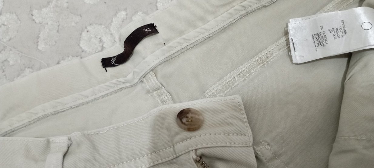 Ramsey marka.Bej erkek Pamuk Kumaş kot Pantolon - Görsel 4