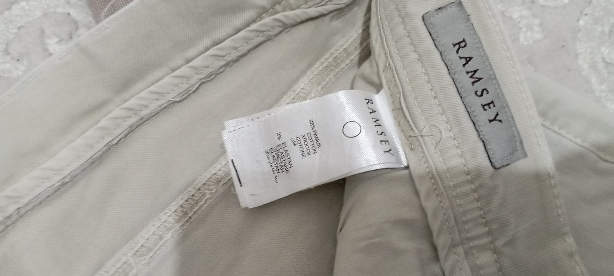 Ramsey marka.Bej erkek Pamuk Kumaş kot Pantolon - Görsel 3