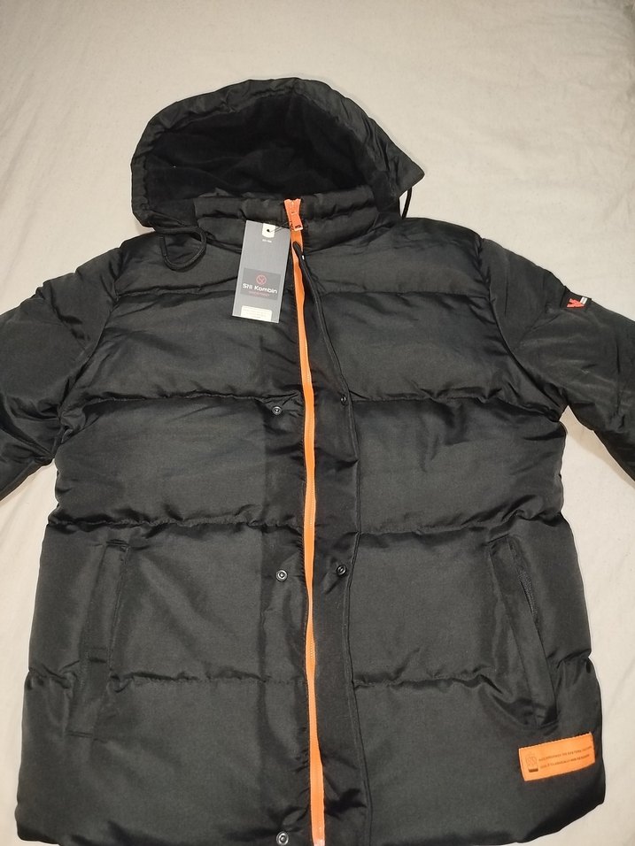 Siyah Kapüşonlu Fermuarlı Erkek Mont - Görsel 2