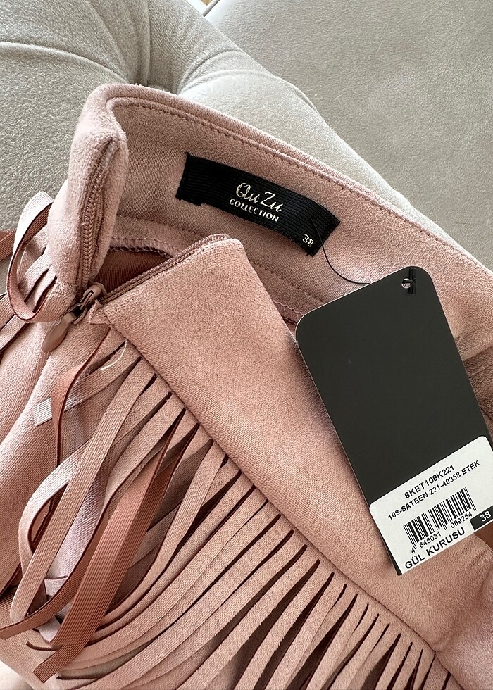 Süet mini etek - Görsel 3