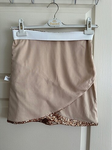 Gold payetli etek - Görsel 3