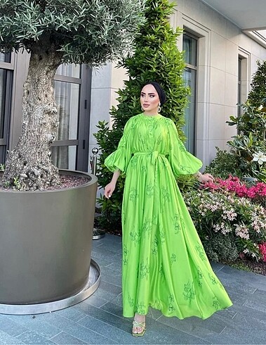 Saten elbise - Görsel 4