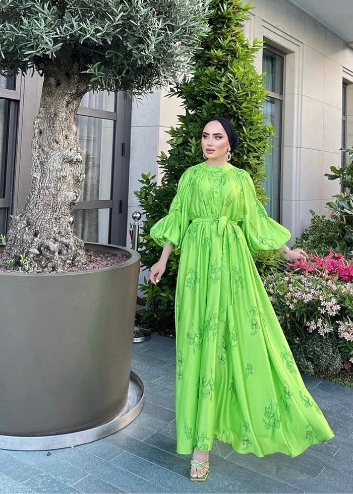 Saten elbise - Görsel 4