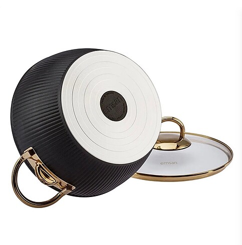 Emsan Line 7 Parça Granit Tencere Seti Gold Siyah - Görsel 4