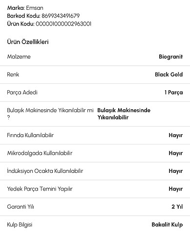 Emsan Line 7 Parça Granit Tencere Seti Gold Siyah - Görsel 6