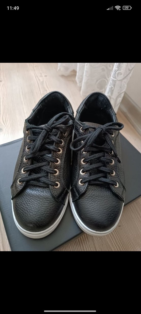 Siyah Bağcıklı Kadın Sneakers - Görsel 2