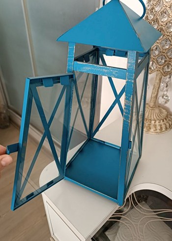 paşabahçe Mavi Metal Dekoratif Fener - Görsel 2