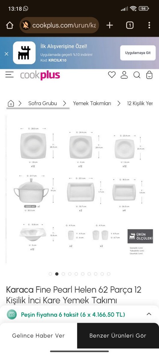 karaca fine pearl helen yemek takımı - Görsel 2