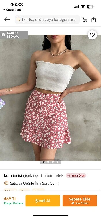 Pembe mini etek