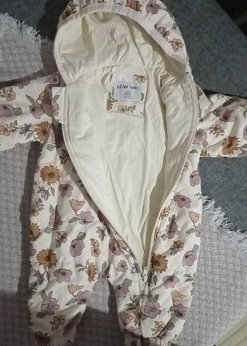 Kapüşonlu, Fermuarlı Baskılı Bebek Tulumu 3-6 ay - Görsel 2