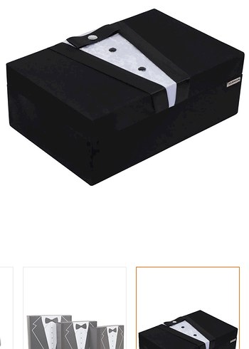 Siyah Papyonlu Damat Temalı Hediye Kutuları 
Damat süsü 4 adet - Görsel 2