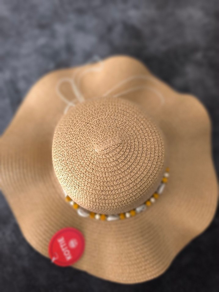 Boncuk Detaylı Renkli Bohem Kadın hasır Şapka - Görsel 3