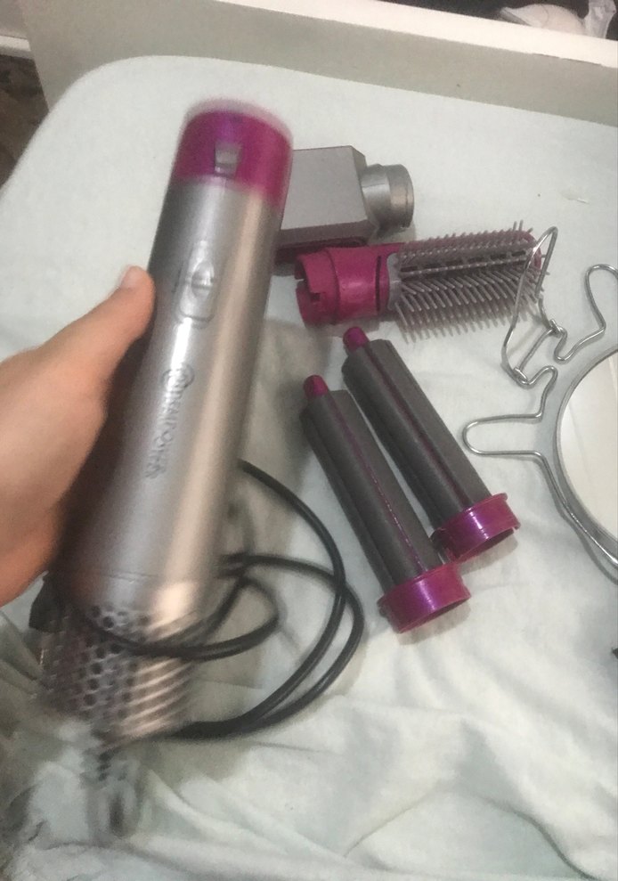 Pembe ve Gri Saç Şekillendirici Set - Görsel 3