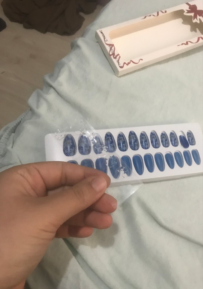 Koyu Mavi Tırnak Süsleri LuLuBeauty - Görsel 4