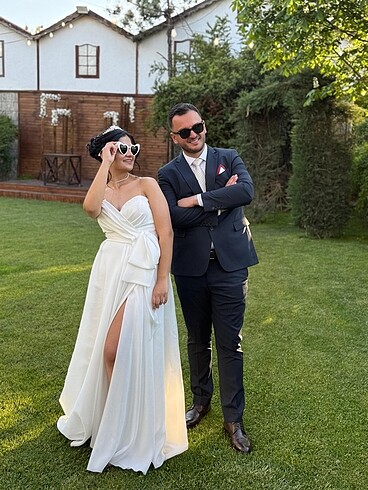 40 Beden beyaz Renk Nikah-nişan elbisesi