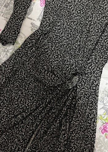 Bohem Siyah Desenli Uzun Elbise - Görsel 2