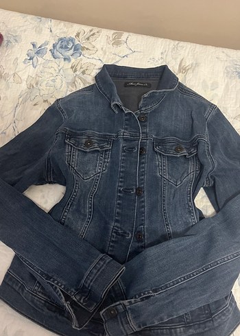 Düğmeli Kadın Mavi Denim Ceket - Görsel 2