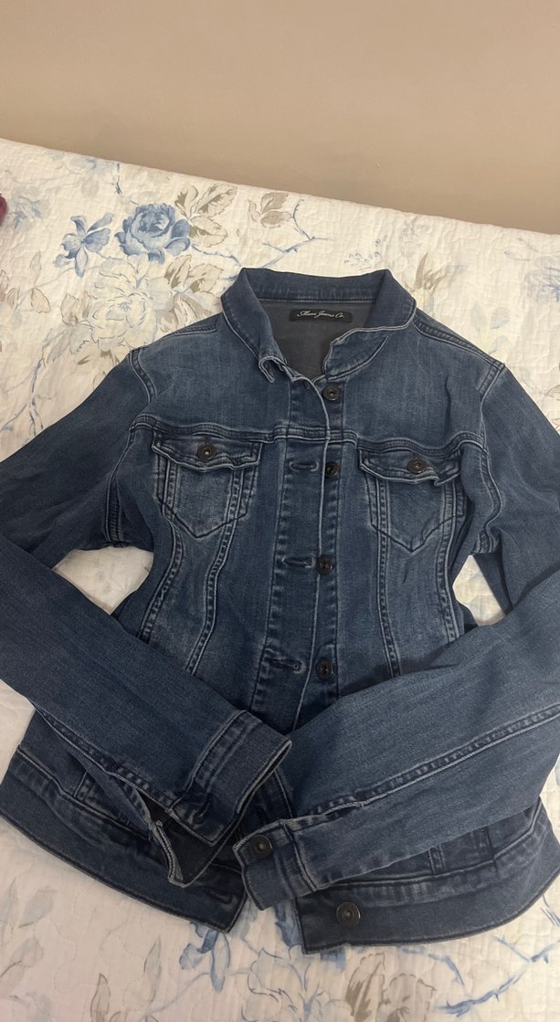 Düğmeli Kadın Mavi Denim Ceket - Görsel 2