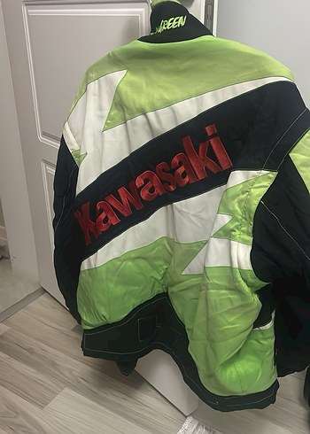 Yeşil Fermuarlı Biker Mont - Görsel 2