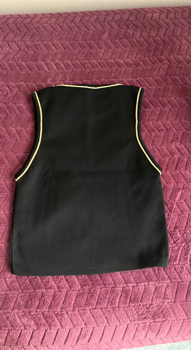 Siyah Örme Kolsuz Basic Kadın Yelek - Görsel 3