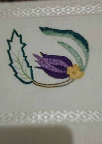 Nakışlı Beyaz Havlu Seti - Görsel 2