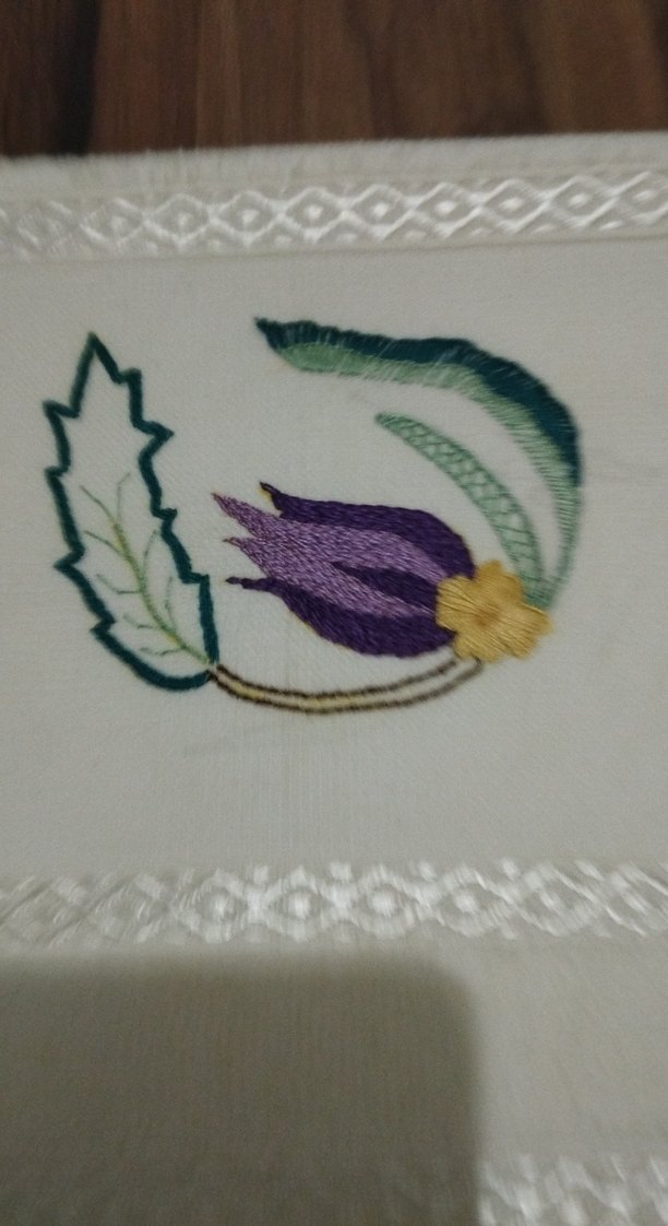 Nakışlı Beyaz Havlu Seti - Görsel 2