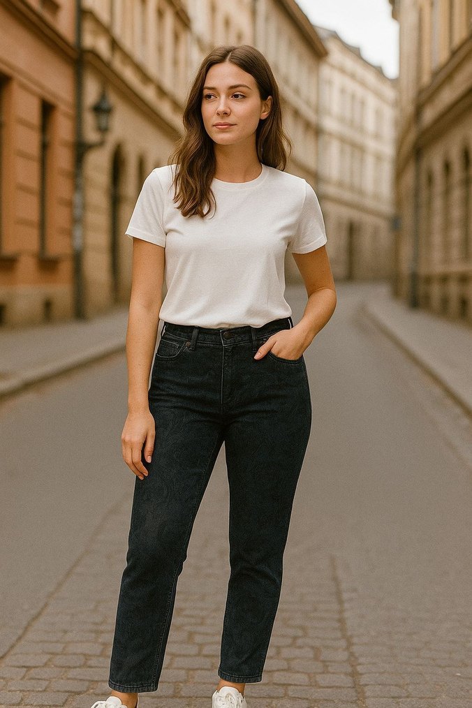 Kadın Pembe Pamuklu Salaş Boyfriend Pantolon - Görsel 4