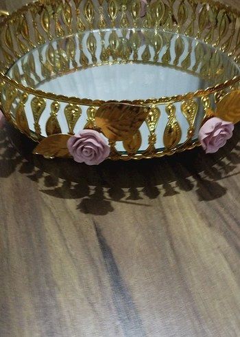 Altın Renkli Dekoratif sunumluk tepsi - Görsel 2