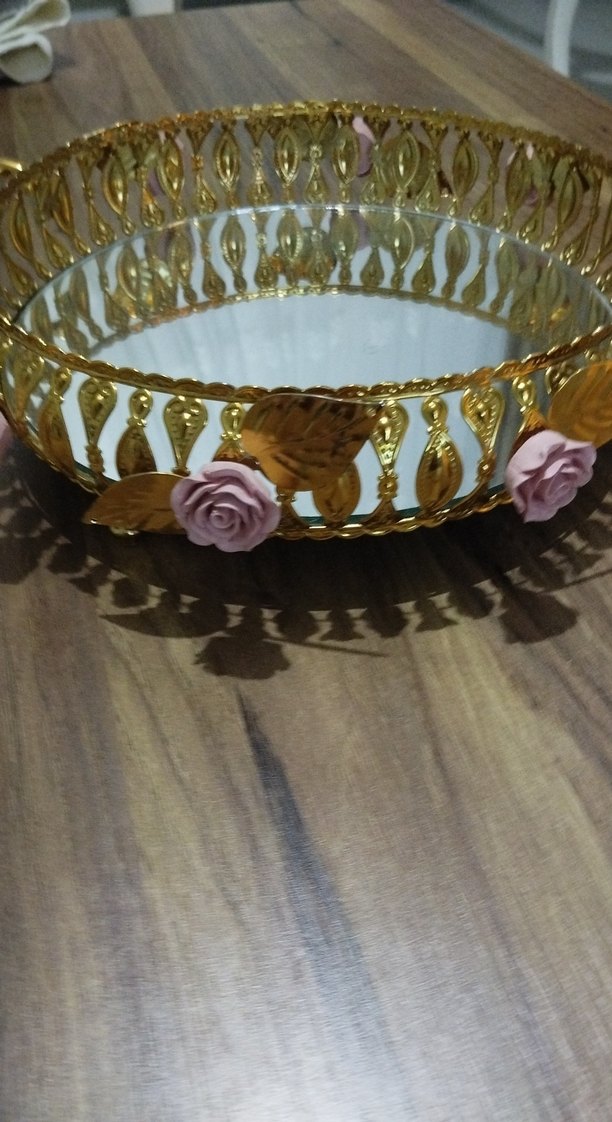 Altın Renkli Dekoratif sunumluk tepsi - Görsel 2