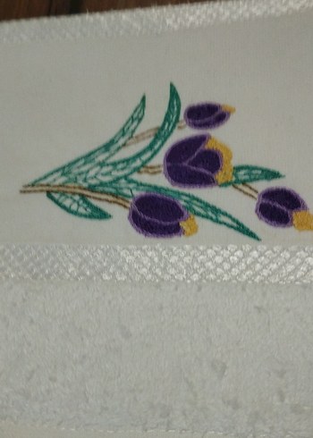 Mor Nakışlı Konvansiyonel Havlu - Görsel 4